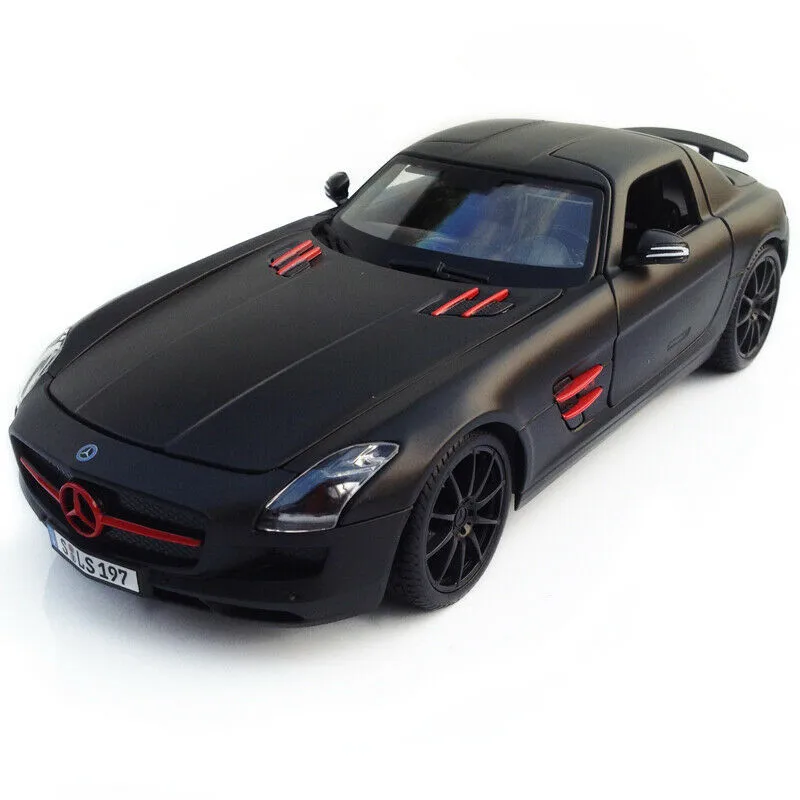 

Модель автомобиля Maisto 1:18 Mercedes-Benz SLS AMG матовая черная металлическая, роскошная модель автомобиля под давлением, модель игрушечной коллекции,...