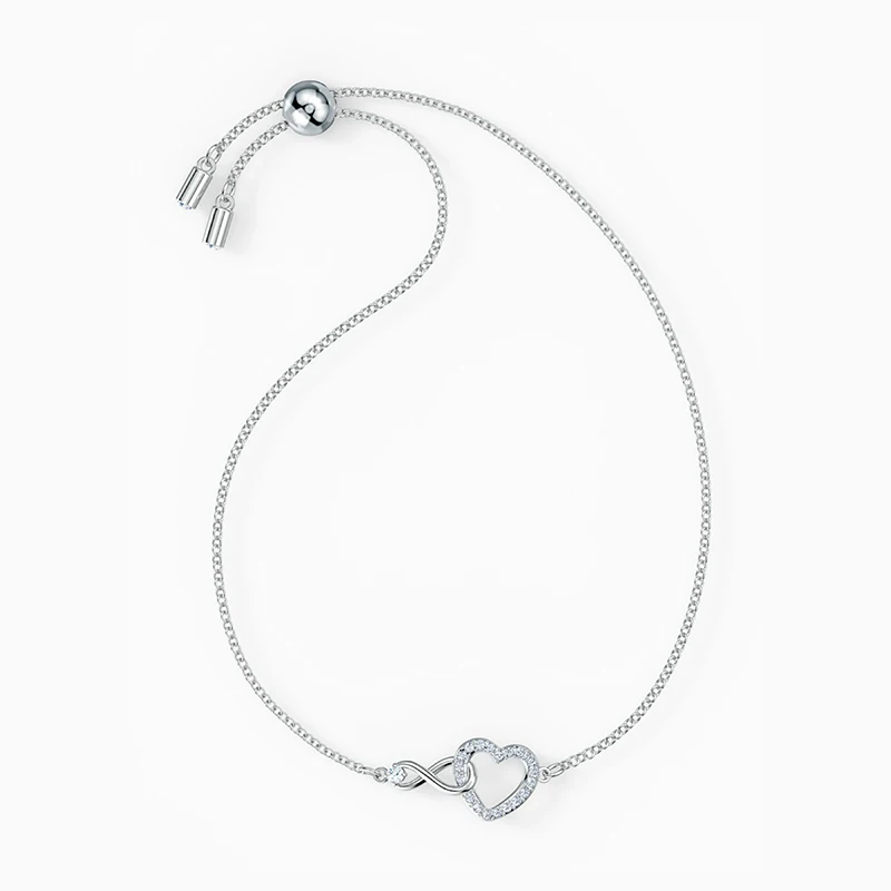 

Fashion SWA Jewelry New INFINITY HEART Women'S Crystal Bracelet Heart-Shaped Interwoven Pattern Elegant Romantic Gift For Women