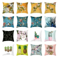 khaki retro cushion covers 45x45cm flowers bird pillow case home decor pink plum sofa throw pillow covers for living room white