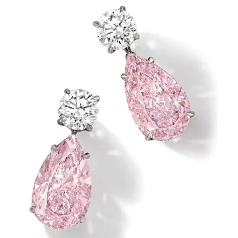 

Gorgeous Blue/Pink/Green Pear Cubic Zirconia Drop Earrings for Women Simple Stylish Accessories Party Hot Sale Fashion Jewelry