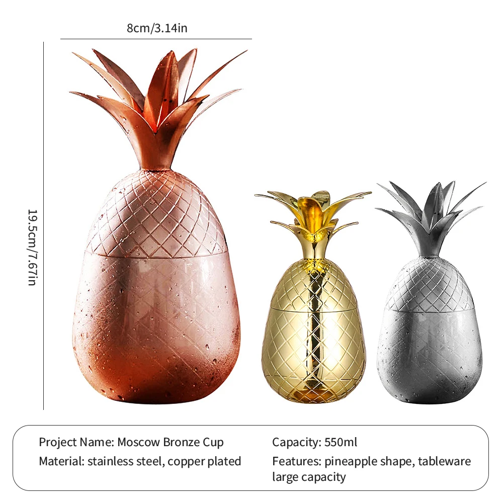 

Creative Pineapple Cocktail Glass Metal DIY Drink Wine Glass Beer Coffee Whiskey Glass Drinking Cocktail Kitchen Accessories