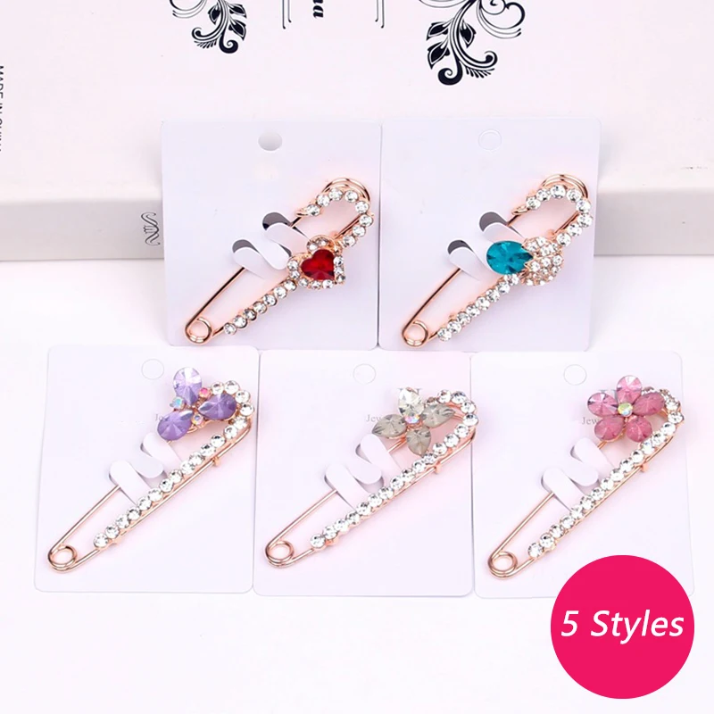 Роскошные Кристальные булавки в форме цветка для женщин винтажные большие