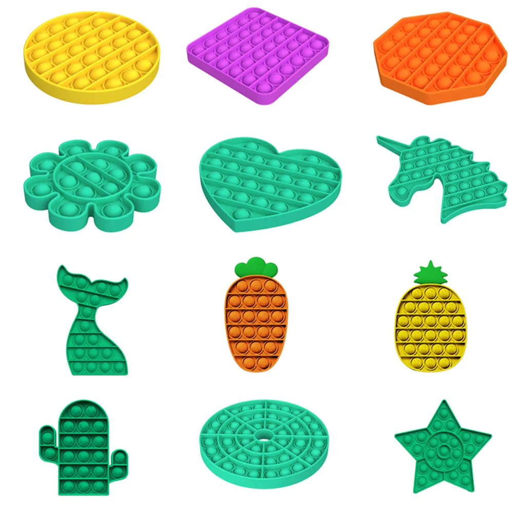 

New Fidget Toys Simple Dimple Anti Stress Push Bubble Figet Adult Kids Unicorn Dinosaur Popsit Fidget Sensory Toy