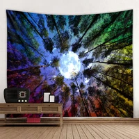 psychedelic forest color starry sky moon tapestry home living room bedroom dormitory decoration tapestry bohemian decoration