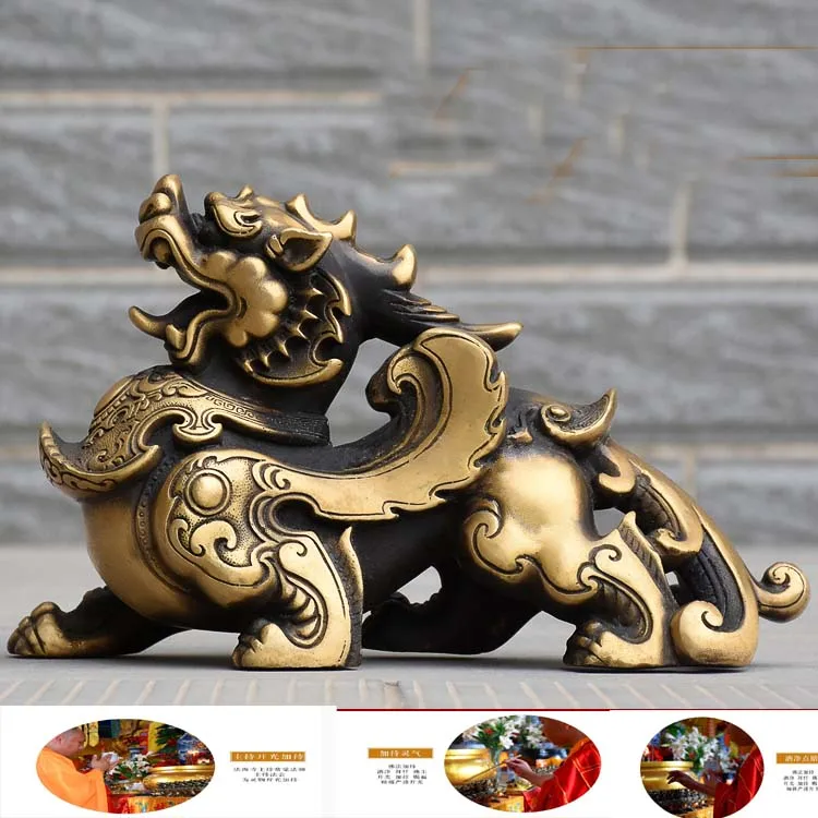 Verkaufen EIN Paar 2PCS 2021 Home Shop Unternehmen SHOP Talisman Bringen Reichtum Geld GLÜCK Drachen PI XIU BRONZE Skulptur FENG SHUI Statue