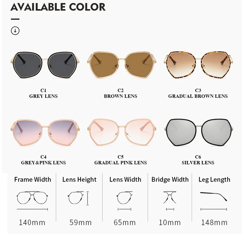 

Chic Irregular Alloy Cat Eye Sunglasses For Women 2020 Fashion Gradient Elegant Sun Glasses Female Black Pink Eyewear UV400