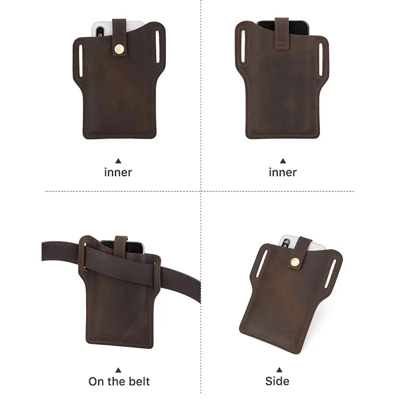 Повседневная дизайнерская маленькая поясная сумка из натуральной воловьей кожи