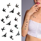 Татуировка переводная Временная водостойкая для женщин, татуировка с птицами, флеш-тату на воде