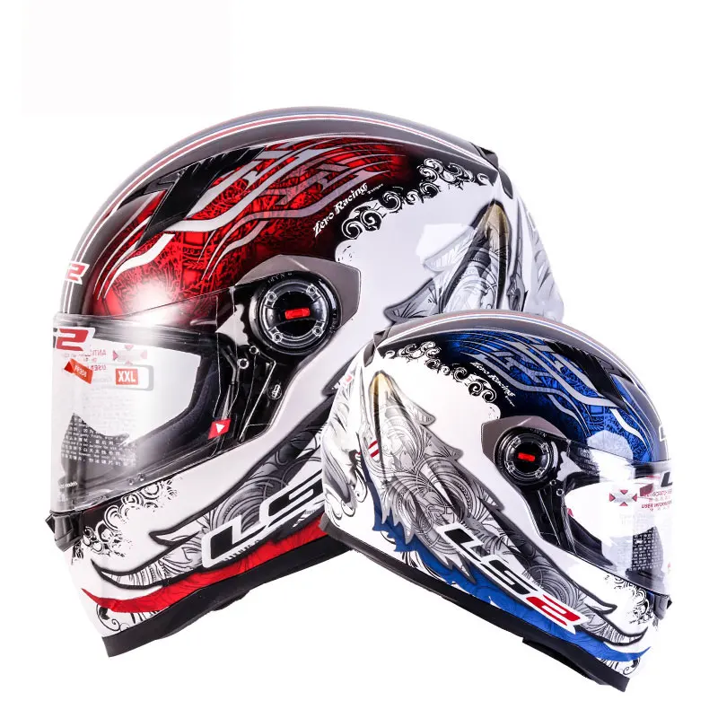 LS2 FF358 анфас бездорожье Мотокросс Мотоцикл мото скутер шлем Casco Capacete ECE - Цвет: White Blue Red