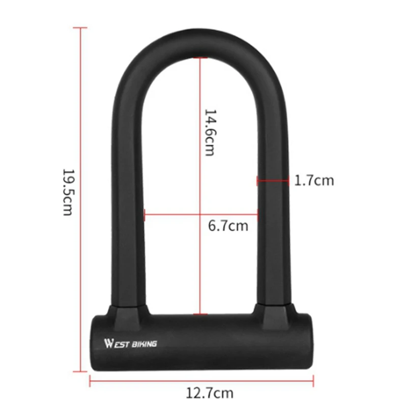 

WEST BIKING Bike Lock Bike U Lock Heavy Duty Bicycle Lock 17mm U Lock with Sturdy for Bicycles