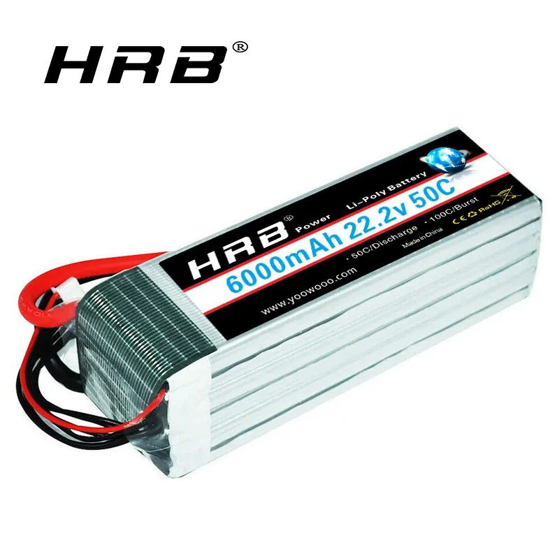 HRB 6S 22,2 V 6000mah Lipo батарея 50C RC части с разъемом XT90 T разъем для 700 800 RC грузовой вертолет Самолет RC автомобиль Лодка