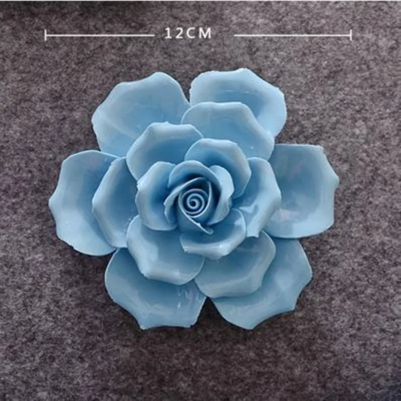 Зеленые керамические цветы Креативные украшения для стен розы Камелия пион