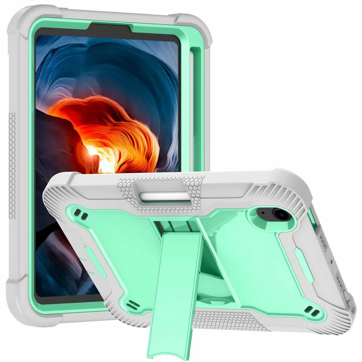 

2021 Stand Case for iPad Mini 6 Protective Sleeve Shockproof Silcone Back Cover