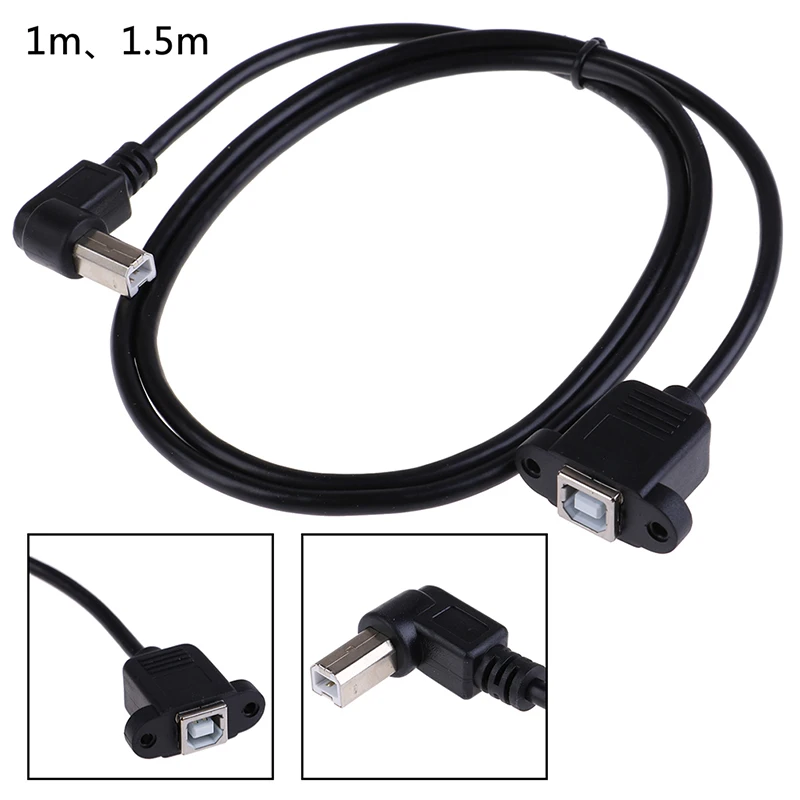 1m/1.5m Right Angle USB Type B male to female Printer Panel Mount Extension Cable Connector Adapter | Электроника