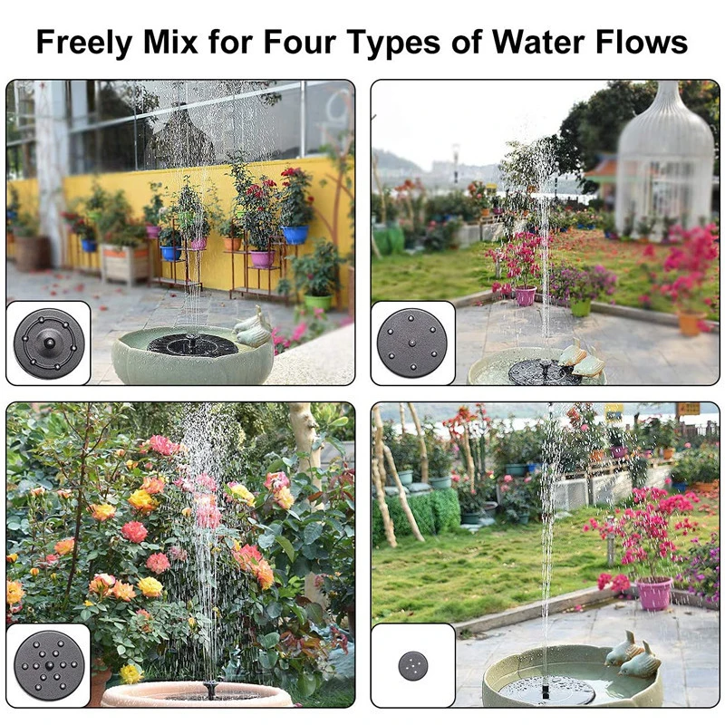 

Mini Solar Water Fountain Pool Pond Waterfall Outdoor Bird Bath Solar Powered Fountain waterfall Floating Garden Decoration Tool