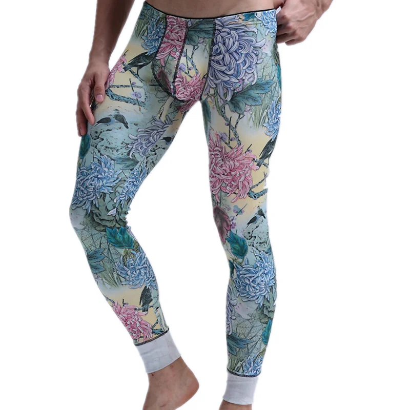 Кальсоны мужские теплые тонкие эластичные брюки из хлопка облегающие леггинсы