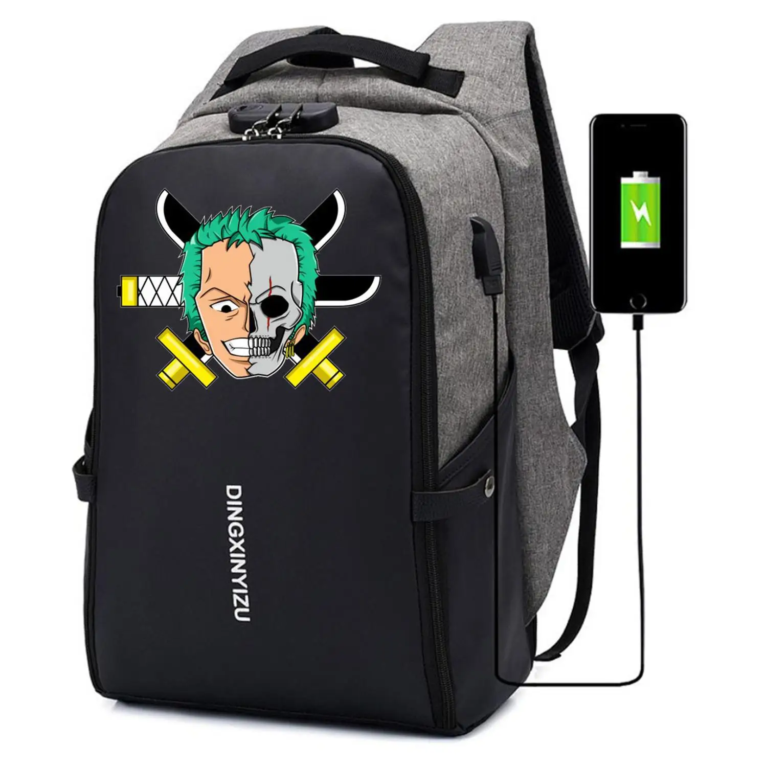 

Hot anime ONE PIECE Backpack UNISEX Travel bag Laptop bag student book Bags teenagers Anti-theft USB Charging Knapsac