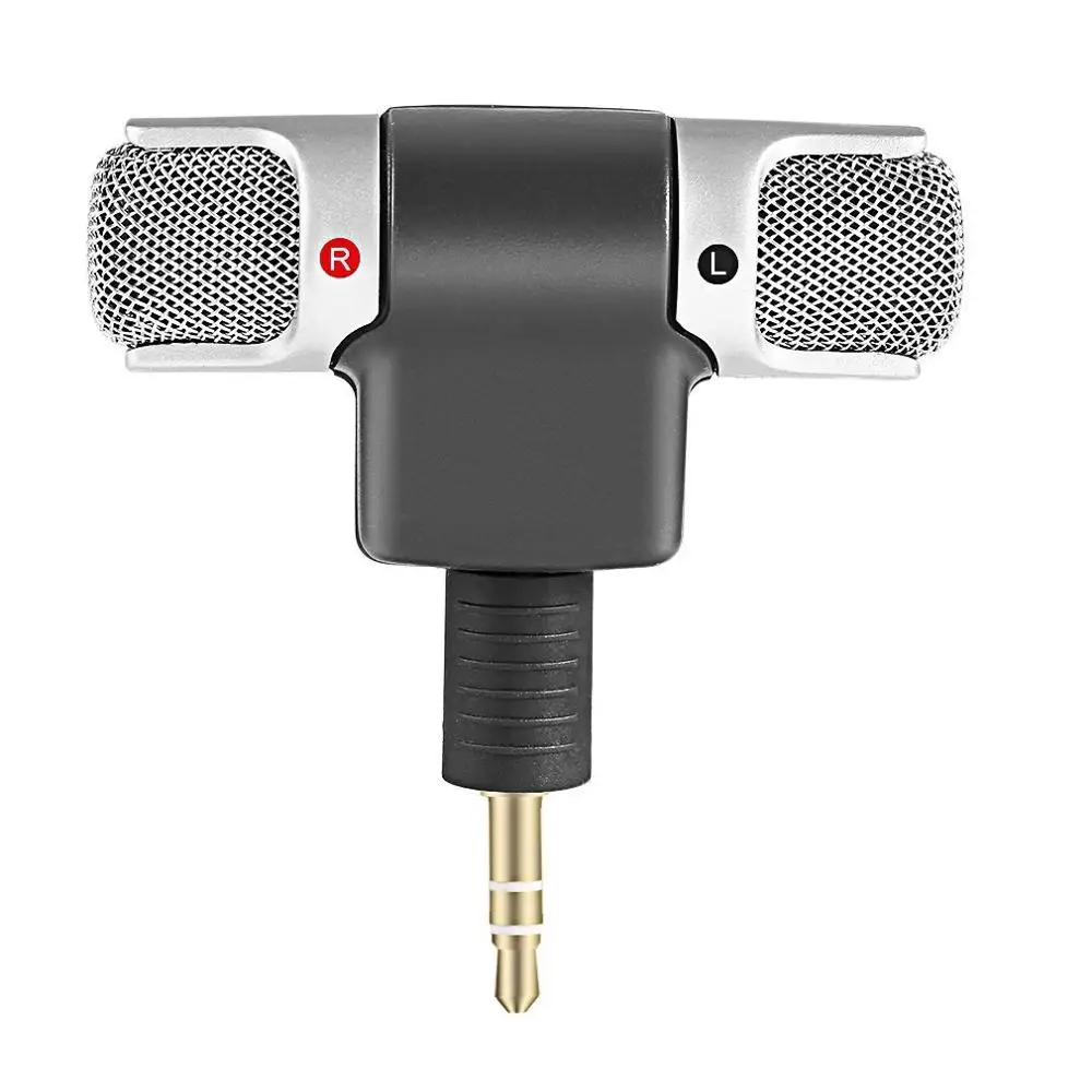 

Portable Size Digital Mini Stereo Microphone Mic 3.5mm Mini Jack for PC Laptop Notebook Left and Right Channel Stereo Recording