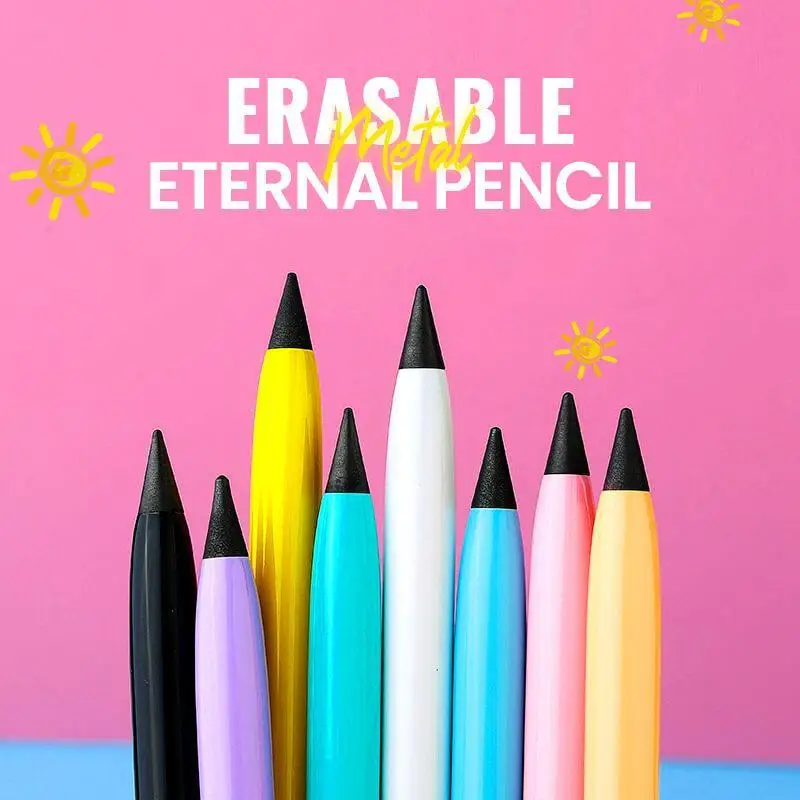 

Metal Erasable Eternal Pencil No Ink Writing Pen Unlimited Pencil Portable Signature Pen Reusable School Supplies Lapiz Eterno