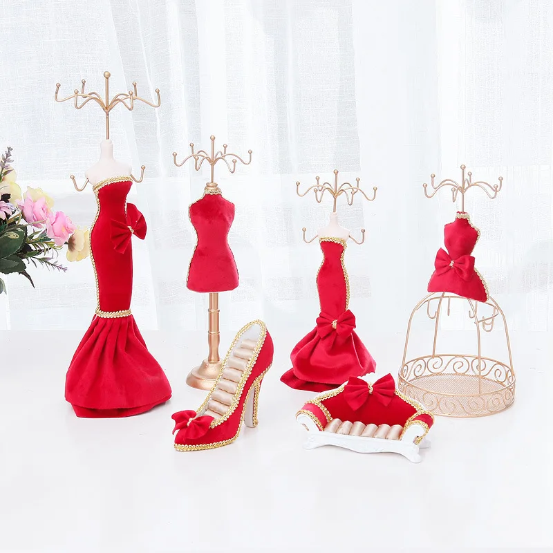 

6 Pcs Unique Jewelry Display Stand Resin Crafts Home Decoration Necklace Earrings Bracelet Storage Gift Storage Rack Set