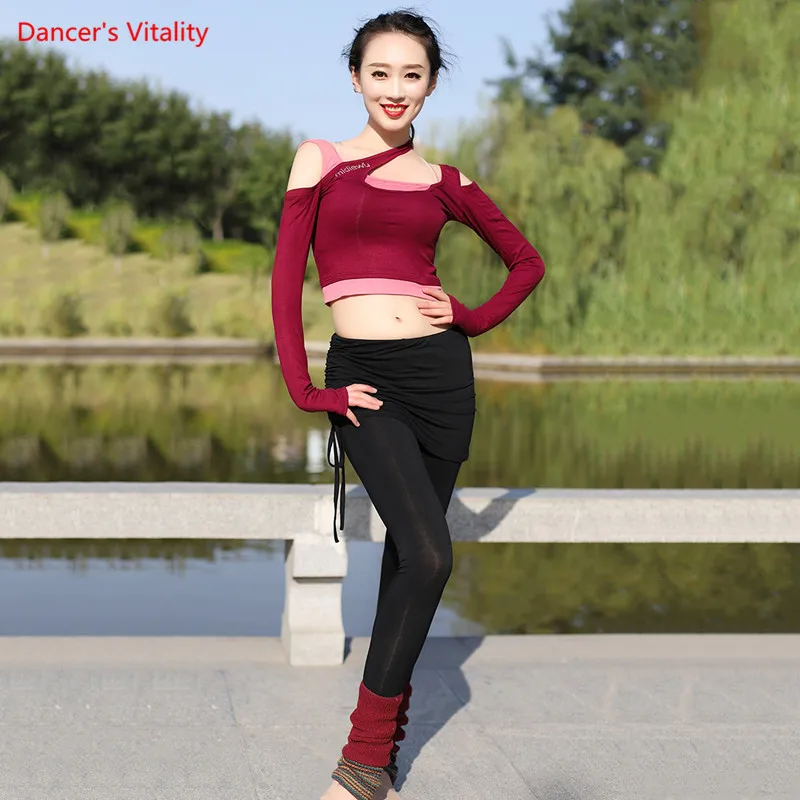 

Belly Dance Suit Long Sleeve Top Elegant Pants Practice Clothes Female Adult Modal Set Shirt Trousers Performance Clothing