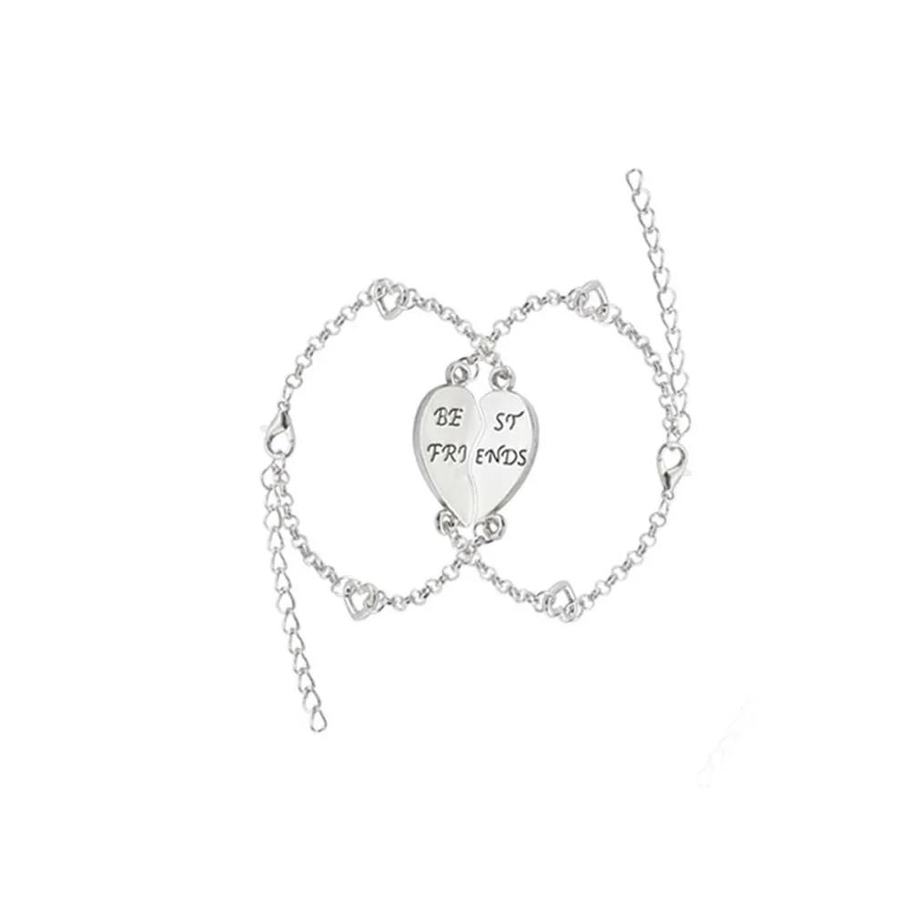 Шарм 2 шт./компл. лучшие браслеты друзья для женщин девушки Головоломка Сердце