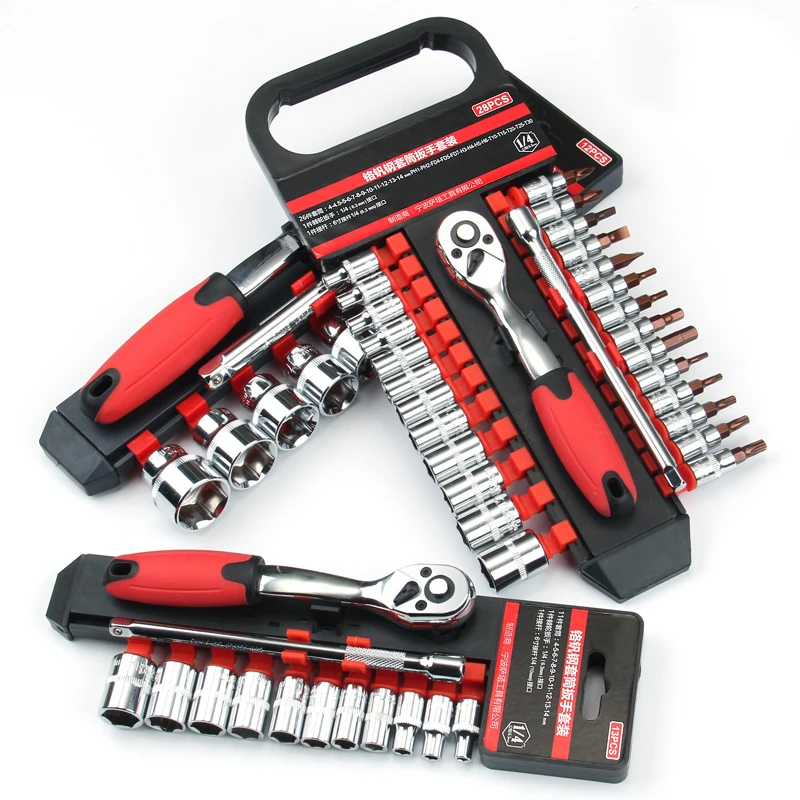 CR-V ключ с храповым механизмом 1/2 &quot3/8" 1/4 "ключ Набор инструментов торцевых