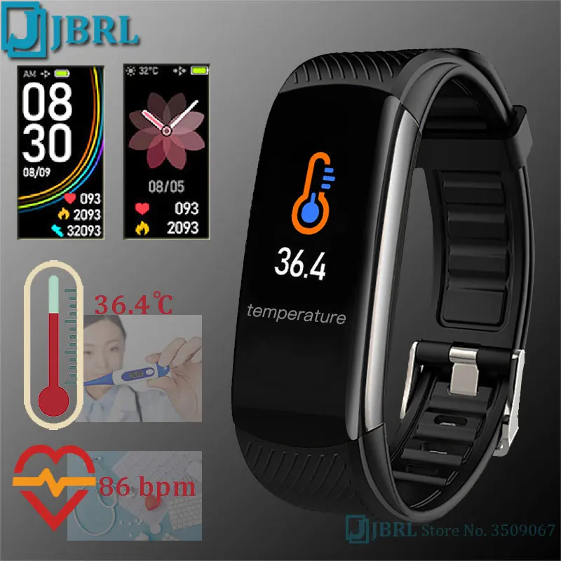 Temperature Smart Band Men Women Smart Bracelet Fitness Tracker For Android IOS Clock Smartband Wristband Smart Wrist Band