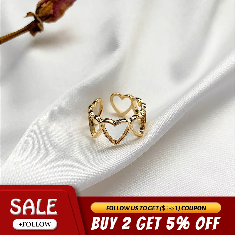JOUVAL в Корейском стиле Новый кольцо с сердечком для Для женщин качества покрытием