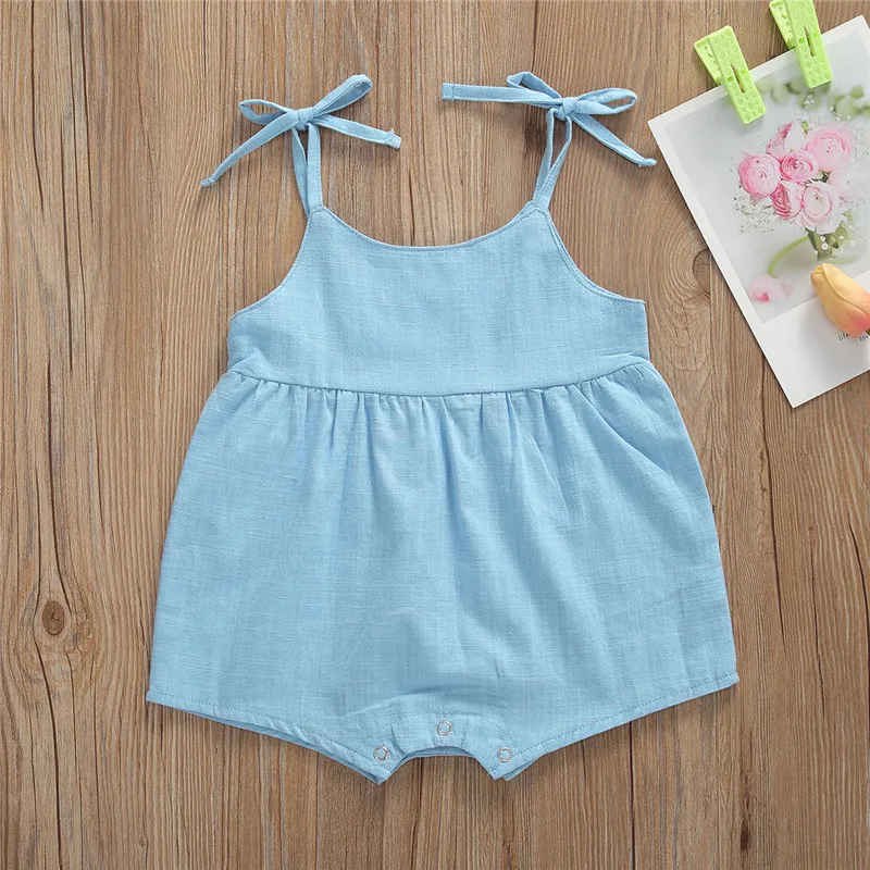 

Toddler Baby Rompers Summer Infant Newborn Boys Girls Sling One-pieces Rompers Jumpsuit for Baby Cotton Linen Clothes Outfits