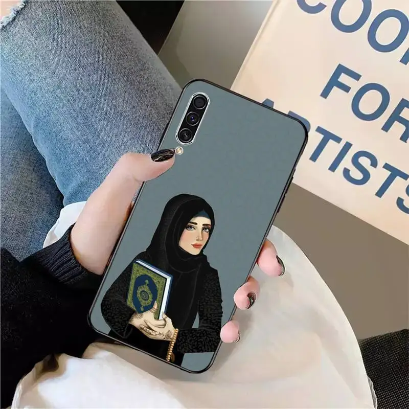

Islamic Gril cartoon Phone Case For Samsung galaxy S 9 10 20 A 10 21 30 31 40 50 51 71 s note 20 j 4 2018 plus