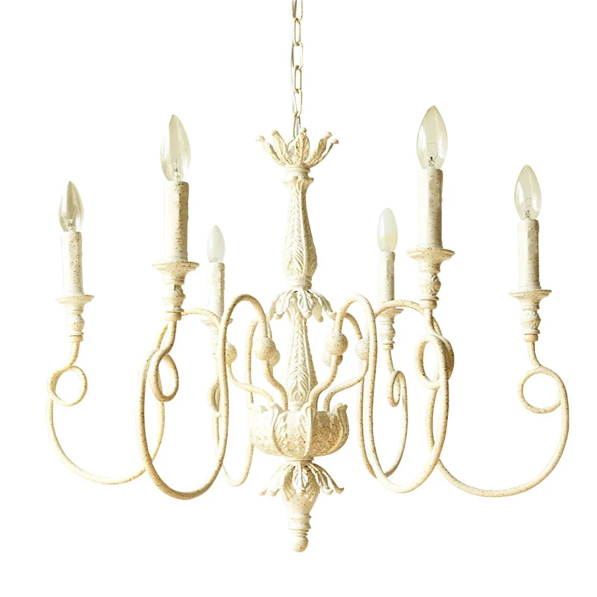 

Nordic beige candlestick chandeliers lights bedroom living room vintage gold French country lamps house decor hanging fixturese