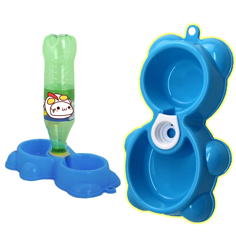 Милый медведь форма миска для домашних животных блюдо автоматический двойной