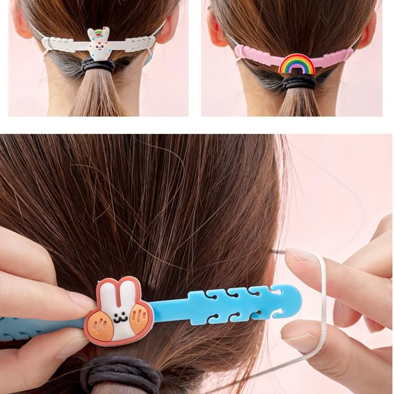 10pcs Cartoon Face Mask Ear Hooks Adjustable Anti-slip Protection Grips Extension Strap Hook Buckle Holder for Kids | Дом и сад
