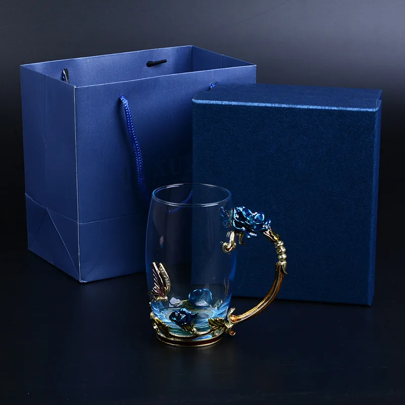 Household enamel cup high temperature enamel color glass cup glass tea set