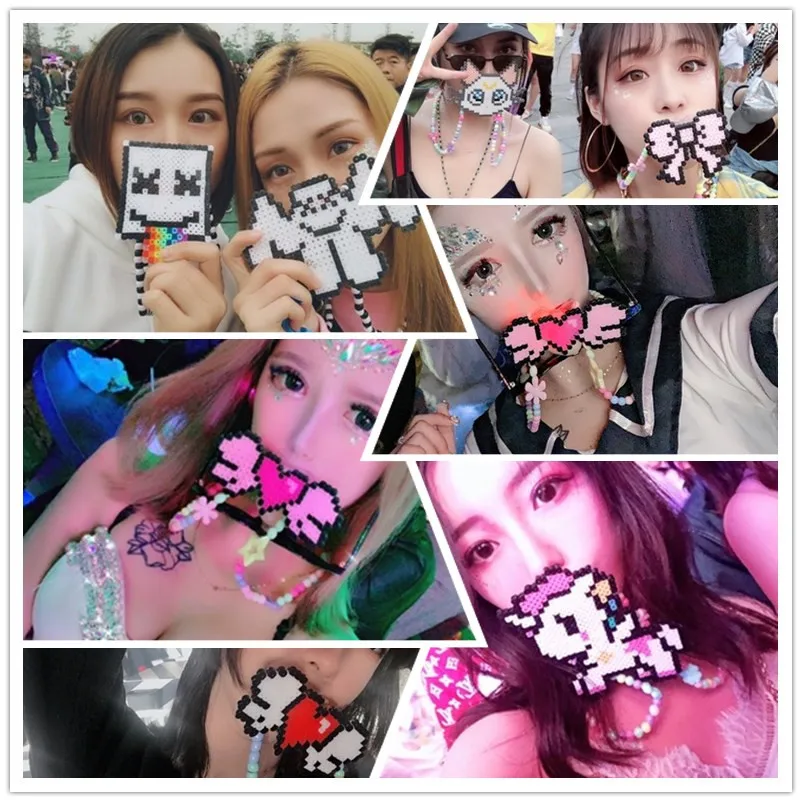 Вечерние EDM музыкальный фестивальный рейв светодиодный ниппель Kandi ожерелье