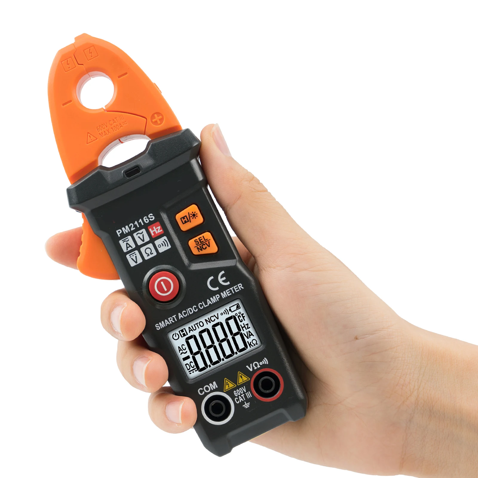 

PEAKMETER PM2116S Clamp Multimeter Mini Non-contact DC/AC 10mA-100A Digital Current Meter Multimeter Measuring Tool 600V