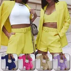 Женский костюм с шортами, летний пиджак с длинным рукавом и шорты