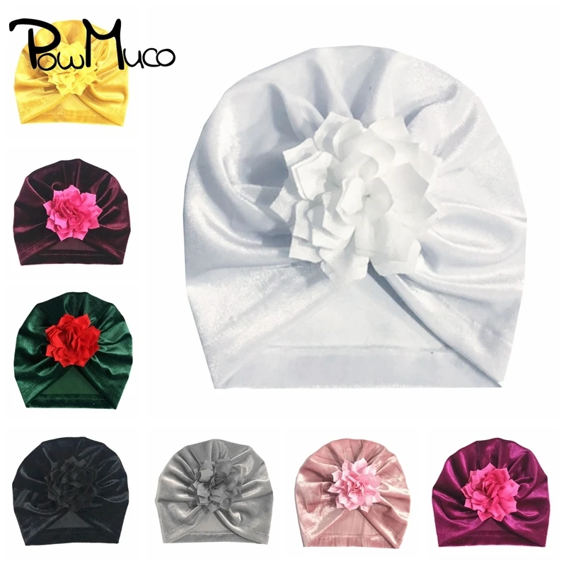 

Powmuco 17*16,5 см мягкие золото бархат шапки для новорожденных ручной работы цветок лотоса детские шапки для маленьких девочек повязка на голову, детские украшения для одежды