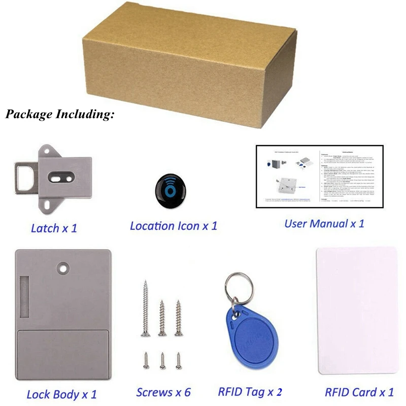 Аккумуляторный RFID-замок невидимый скрытый датчик карты ИС умный дверной замок