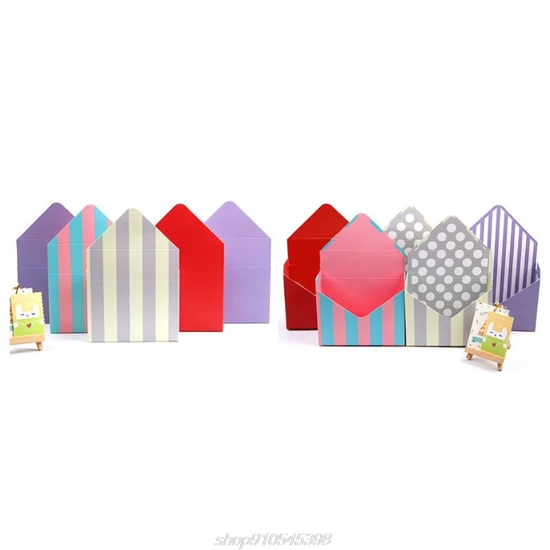 

Creative Envelope Fold Flower Storage Box Wedding Engagement Party Decor Polka Stripes Paperboard Packag Wrap D23 20 Dropship