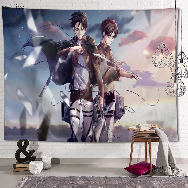 

Custom Tapestry Anime Attack On Titan Printed Large Wall Tapestries Hippie Wall Hanging Bohemian Wall Art Decoration Room Decor