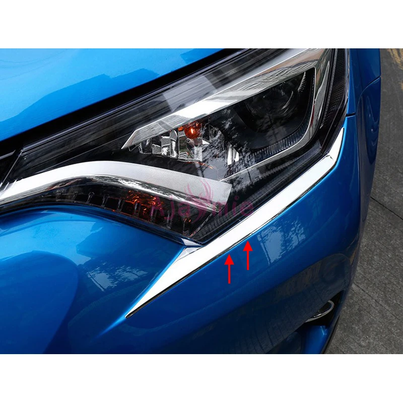 

For Toyota RAV4 XA40 2016 2017 2018 Chrome Car Styling Headlight Eyebrow Trim Front Lamp Panel Car Styling Accessories