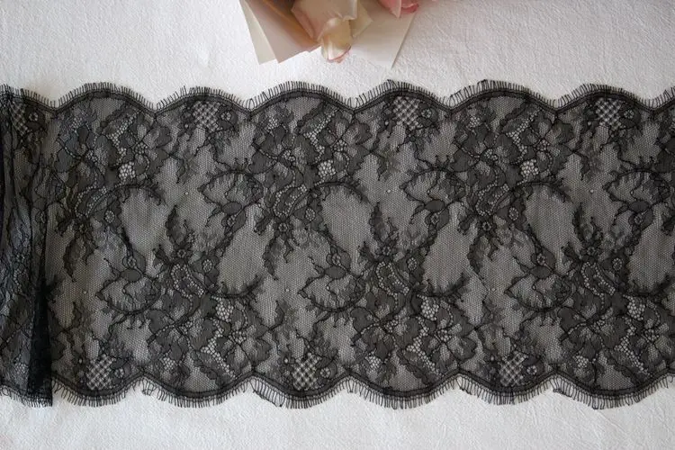 25 см шириной двухцветная контрастная модная кружевная ткань с ресницами для