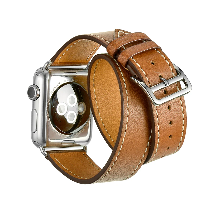 

Long Soft Leather Band for Apple Watch Iwatch Series 5 4 3 2 38mm 40mm 44mm 42mm Double Tour Bracelet Strap for Smart Watch Loop