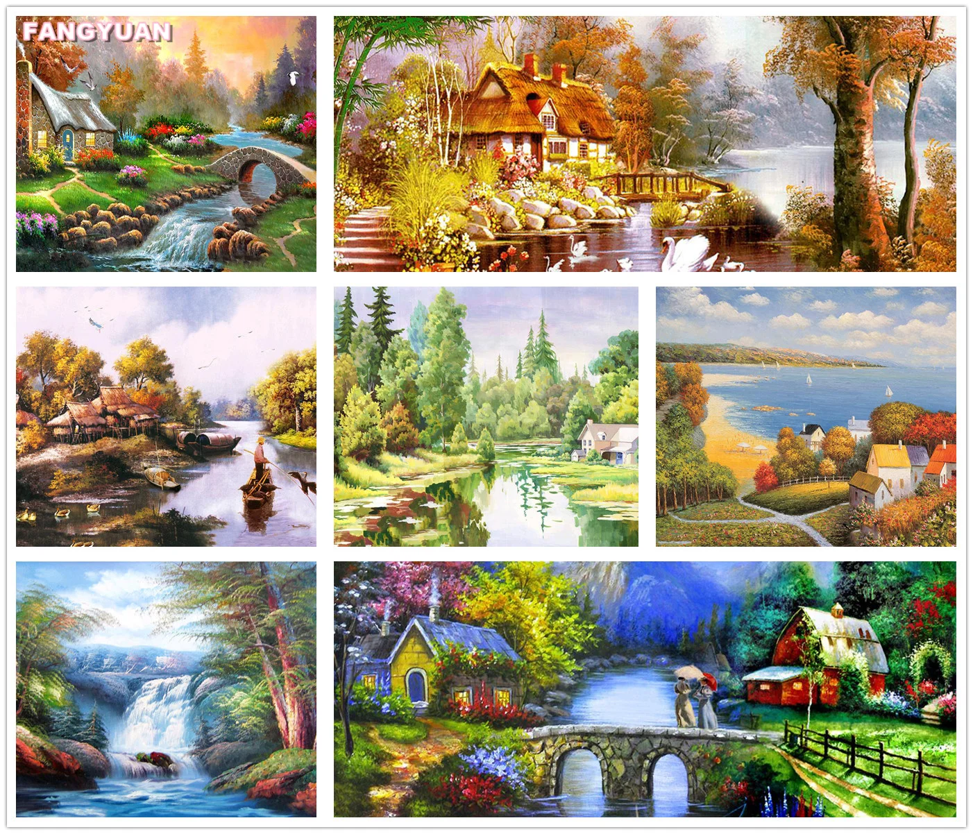 

Diy Diamond Painting Landscape Waterfall Cross Stitch Diamond Embroidery Mosaic Mountain Rhinestone Art Picture Home Decor Gift