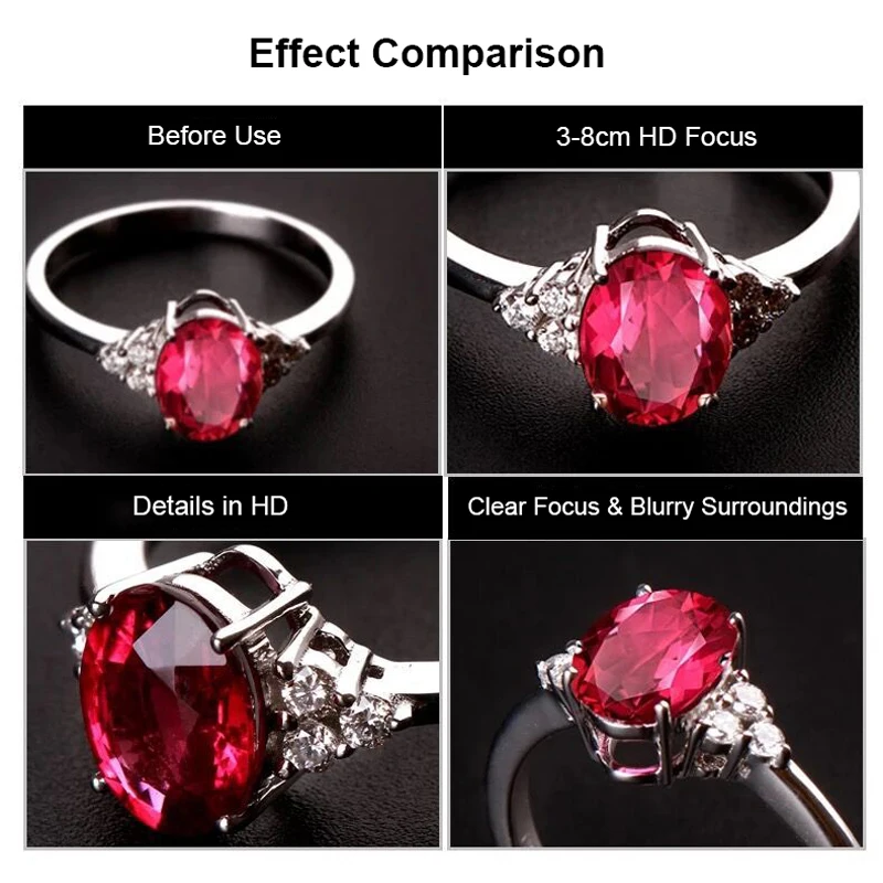 

37MM 15X Macro Lens 4K HD Professional Photography Phone Camera Lens for Eyelashes Diamond Jewelry 30X Macro Lens for Smartphone