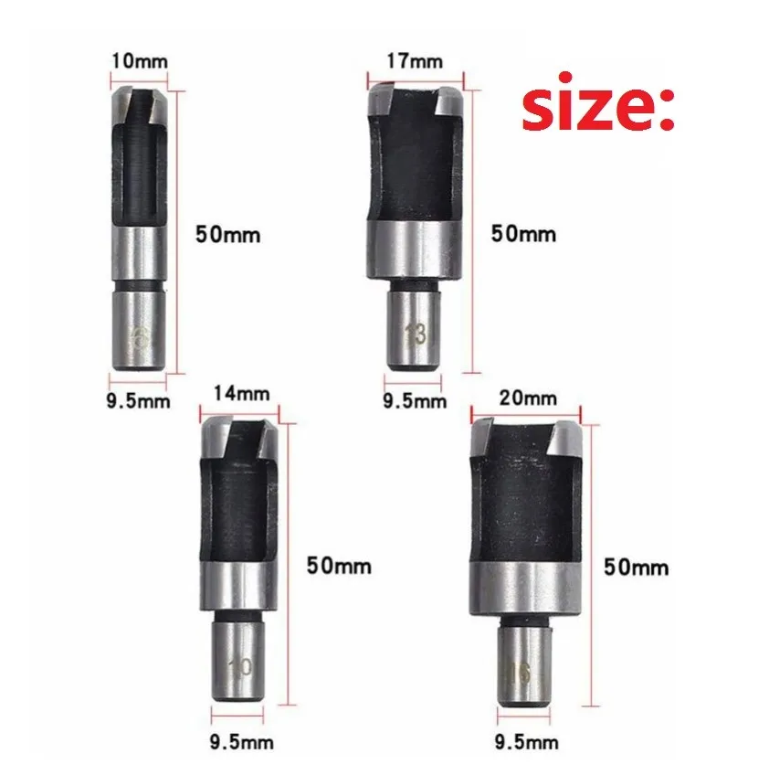 

14pc Pack Countersink Drill Bit Wood Plug Cutter Woodworking Screw Holes Set Titanium-plated Countersunk Drill+1 Wrench Drill