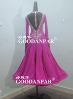 GOODANPAR 2020 New Standard Ballroom Dance Dress Women Girls Competition Costume Sleeveless Lycra Waltz Stage Dance Wear Clothes