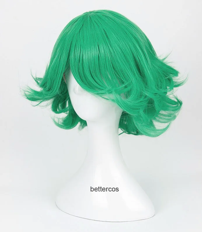 Парик для косплея One Punch Man Senritsu No Tatsumaki зеленые кудрявые термостойкие волосы из